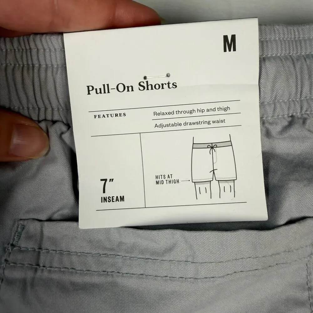 Goodfellow & Co Mens Medium Pull On Shorts 7” Inseam Gray Relaxed Drawstring NEW